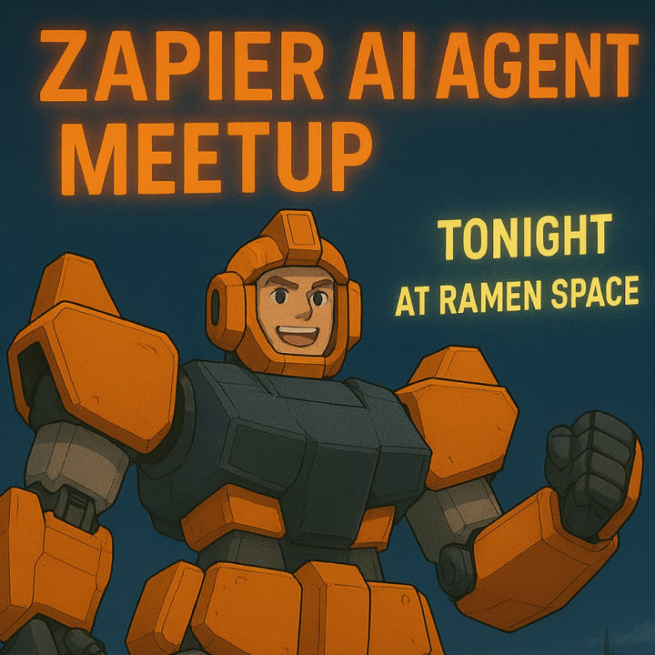 Tonight at Ramen Space with Kelly Goss (author of Automate It with Zapier &amp; Generative AI) &amp; Claudia Cafeo 🏳️‍🌈...

We have a very special, official <a href="/zapier/">Zapier</a> customer workshop.

Bring your laptop and learn:

​🔸 Zapier Fundamentals - learn best practices
🔸 How to start using AI in