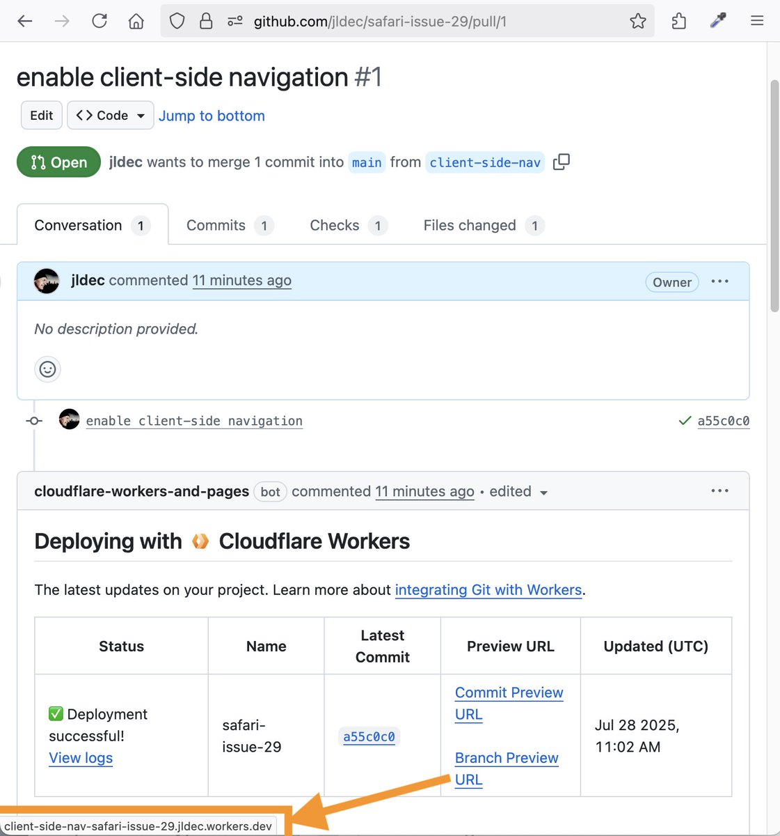 <a href="/CloudflareDev/">Cloudflare Developers</a> automatic preview deploys are absolutely brilliant 🧡