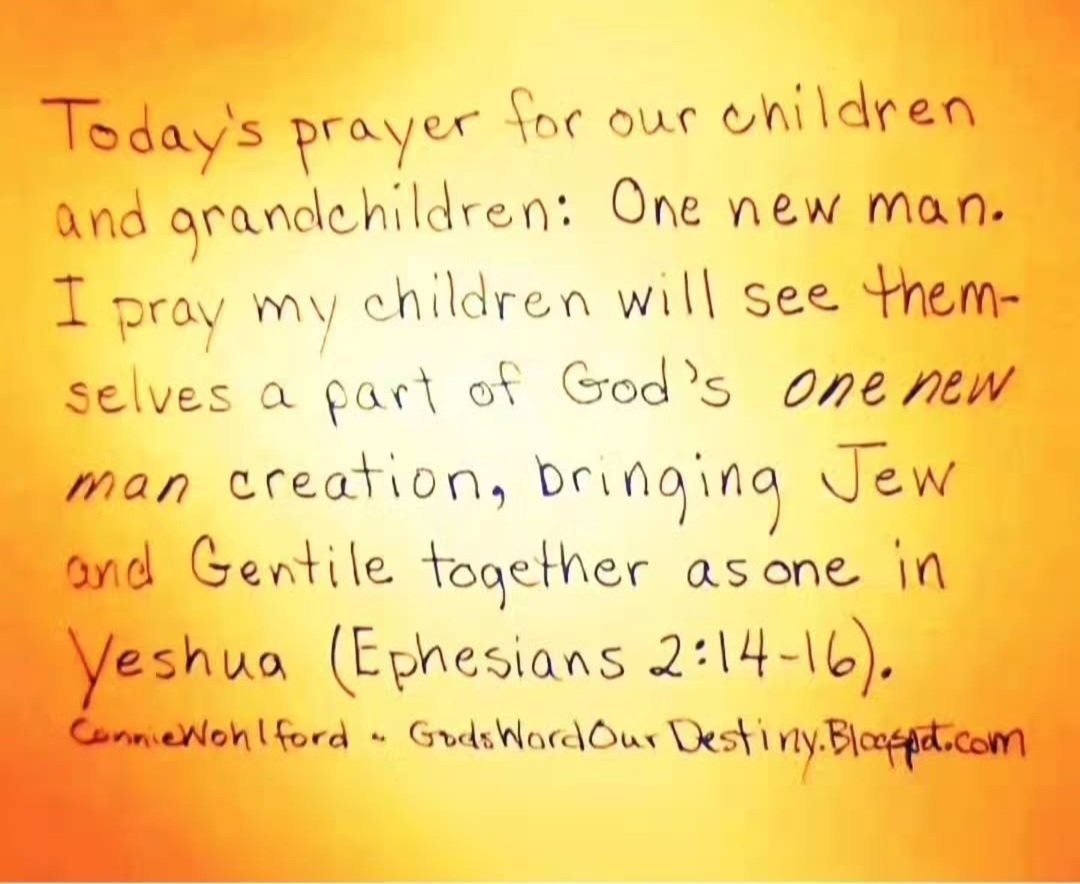 wohlford_connie's tweet photo. Today for our #children and #grandchildren: one new man.
#onenewman #JewAndGentile #one #GodsFamily #GodsWordOurDestiny #Yeshua #Ephesians #Jew #Gentile https://t.co/exXzjjnuoM https://t.co/ERqfciaDjq