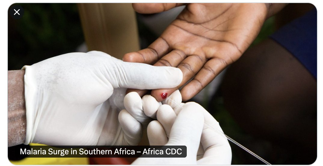 #Malaria Surge in Southern Africa

AfricaCDC - Several countries – including Botswana, eSwatini, Namibia and Zimbabwe – reporting new outbreaks, underscoring the ongoing challenges in eradicating the disease in Africa.

malariaworld.org/news/malaria-s…