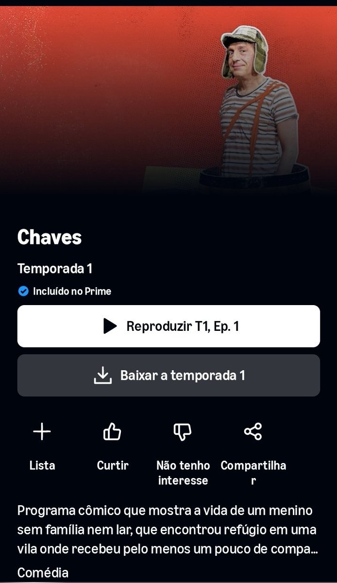 ForumChaves's tweet image. Chaves já chegou no Prime Video no Brasil!

O seriado está disponível, por enquanto, com 120 episódios.

Os episódios são os com dublagem clássica e, também, com dublagem nova da RioSound, no caso do que não passou no SBT - e um ou outro redublado.