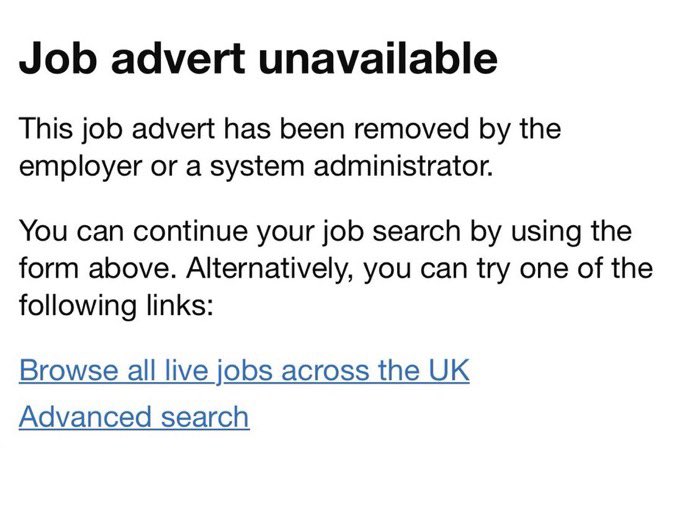 🚨UPDATE: The job advertisement has been removed following pressure from MP Rupert Lowe and many others on social media