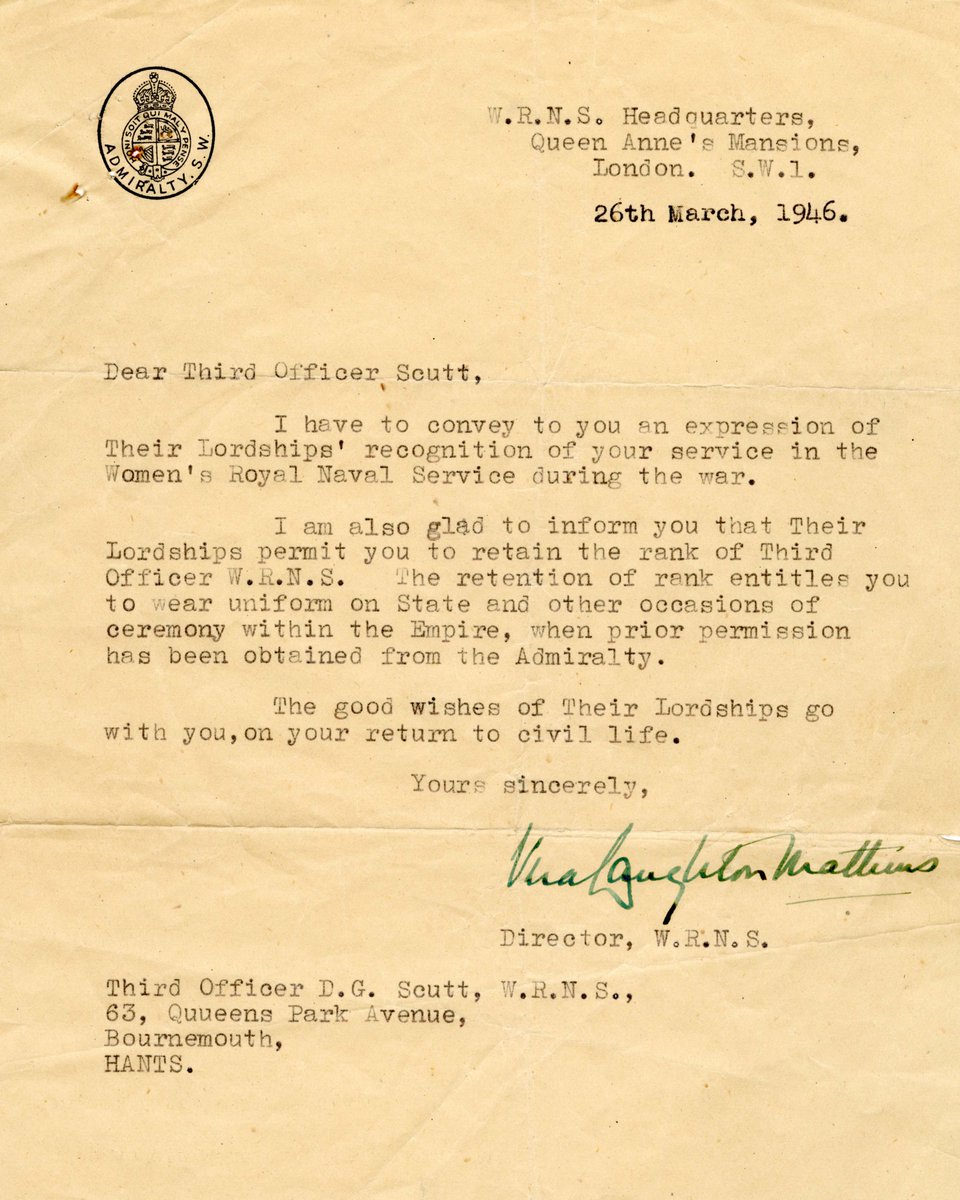 bletchleypark's tweet photo. "no one except your immediate family is to be told where you are stationed” This letter received by Daphne Scutt (later Aston) calls her to an important top-secret role at Station X, now known as Bletchley Park.   

From August 1941 to 1942, she served at Bletchley Park in Hut 11. Continuing her vital work at Stanmore Outstation as Bombe operator (1942–1944), and later in Colombo (1944–1945).  

#BletchleyPark #WWII #WomensHistory #Codebreaking #TopSecret #HistoryUncovered