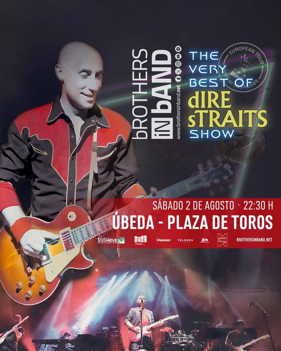 CUENTA ATRÁS | <a href="/FestMuve/">FestMUVE</a> recibirá el próximo sábado a Brothers in Band, la mejor banda internacional homenaje a Dire Straits que repasará los mayores éxitos del grupo británico liderado por Mark Knopfler, ofreciendo una elegante y muy cuidada puesta en escena.