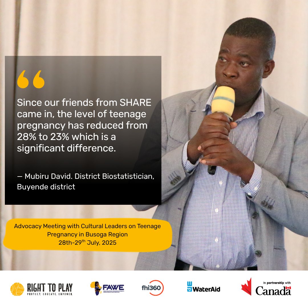 In his presentation, the Buyende District Biostatistician, Mr. Mubiru David, notes a significant decline in teenage pregnancies and an increase in family planning uptake among young people. He attributes this progress to the support provided by the SHARE Project."

#SHARE #SRHR