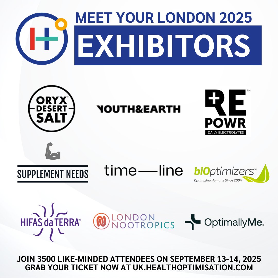 Health Optimisation Summit (@hosummit) on Twitter photo We’re excited to introduce 9 trailblazing brands joining us at the Health Optimisation Summit London 2025! 🌟
1️⃣ <a href="/oryxsalt/">Oryx Desert Salt</a>
2️⃣ Youth & Earth
3️⃣ REPOWR
4️⃣ Supplement Needs
5️⃣ Timeline
6️⃣ <a href="/BiOptimizers/">BiOptimizers</a>
7️⃣ <a href="/HifasdaTerra/">Hifas da Terra</a>
8️⃣ <a href="/LdnNootropics/">London Nootropics</a>
9️⃣ OptimallyMe
🎟️ uk.healthoptimisation.com We’re excited to introduce 9 trailblazing brands joining us at the Health Optimisation Summit London 2025! 🌟
1️⃣ <a href="/oryxsalt/">Oryx Desert Salt</a>
2️⃣ Youth & Earth
3️⃣ REPOWR
4️⃣ Supplement Needs
5️⃣ Timeline
6️⃣ <a href="/BiOptimizers/">BiOptimizers</a>
7️⃣ <a href="/HifasdaTerra/">Hifas da Terra</a>
8️⃣ <a href="/LdnNootropics/">London Nootropics</a>
9️⃣ OptimallyMe
🎟️ uk.healthoptimisation.com