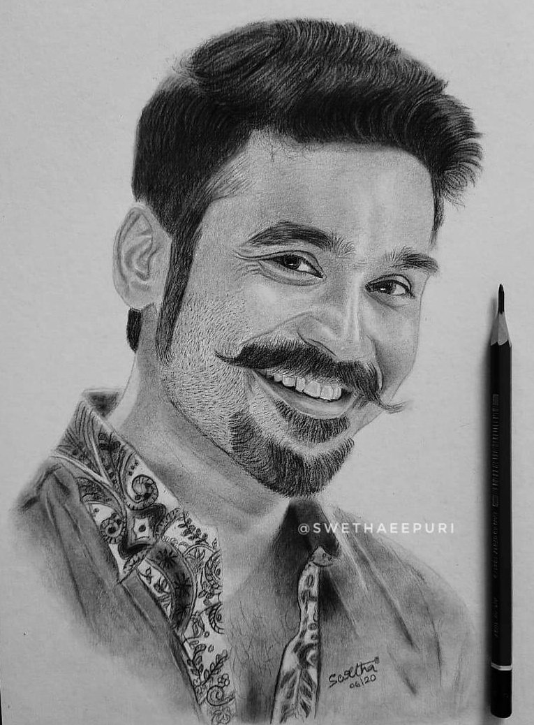 swethaeepuri's tweet image. Happy birthday @dhanushkraja 
Drawings done by me:)
#swethaeepuri #drawing #Dhanush