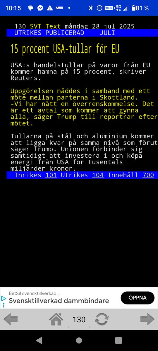 makeSWESWEagain's tweet image. RE: Trumps tulltariffer

Den här "dealen" ter sig spontant vare sig särskilt förmånlig el rättvis sett ur vår synvinkel. Tvärtom, det känns som att EU har vikt ner sig här. Var är t ex skatterna på de amerikanska techbolagen? Vem/vilka har förhandlat fram detta avtal för EUs del?