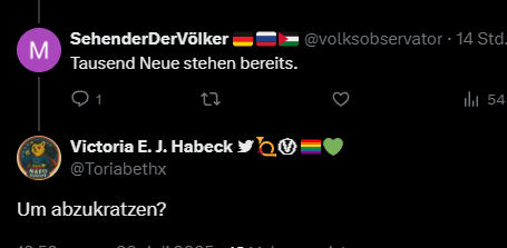 Toriabethx's tweet image. Ich gehe gleich auf Arbeit und ich bin schon so gespannt, heute Abend zu lesen, welcher sinnlose Fascho heute ins Wasser gefallen sein wird!