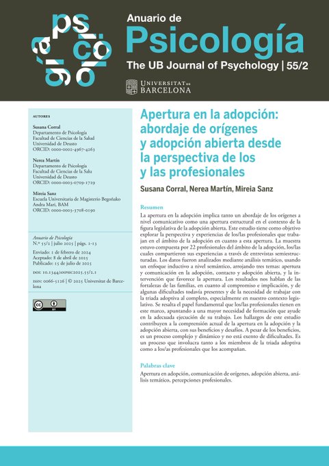 Familias A.A.C. (@escueladopcion) on Twitter photo 🆕Artículo | Apertura en la #adopción: abordaje de #orígenes y #adopciónabierta desde la perspectiva de los y las profesionales
🔗Descarga👉 lajunta.es/5sx3v
<a href="/adoptadoslavoz/">LaVozdelosAdoptados</a> <a href="/GsiaInfancia/">@GsiaInfancia</a> <a href="/CGCEES/">Consejo Gral de Colegios de Educadoras/es Sociales</a> 🆕Artículo | Apertura en la #adopción: abordaje de #orígenes y #adopciónabierta desde la perspectiva de los y las profesionales
🔗Descarga👉 lajunta.es/5sx3v
<a href="/adoptadoslavoz/">LaVozdelosAdoptados</a> <a href="/GsiaInfancia/">@GsiaInfancia</a> <a href="/CGCEES/">Consejo Gral de Colegios de Educadoras/es Sociales</a>