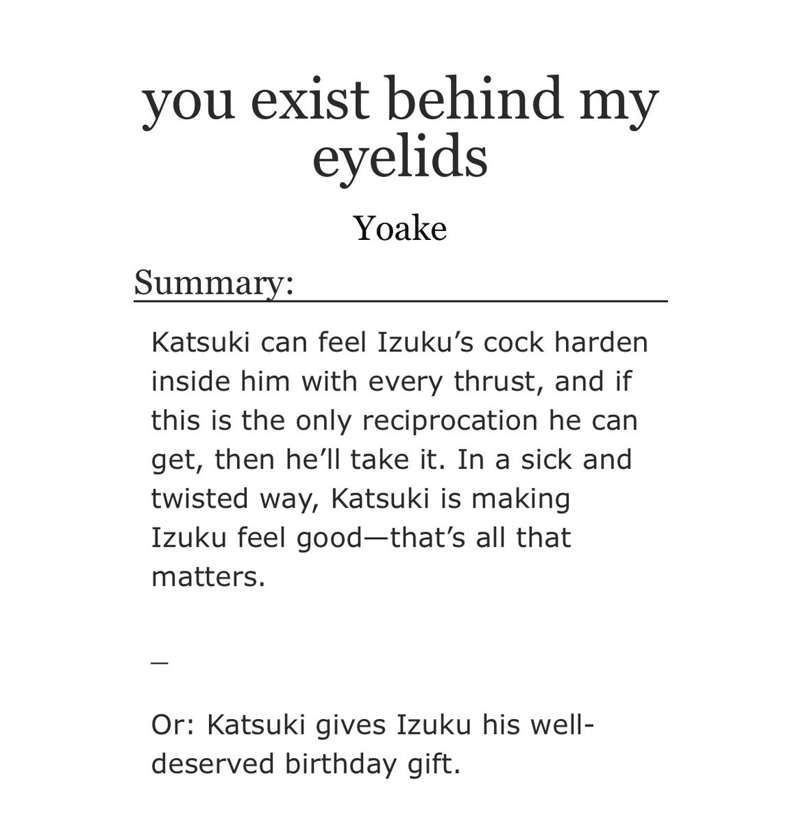 yoake75's tweet image. i seem to be unable to write pwp, so here’s… whatever this is 🤷♀️
#dkbkdk | explicit | 2,8K | pwp |
this one’s for my bkdkbk moots, even if its clearly more on the dkbk side. i hope you dont hate it &lt;3
🤍 archiveofourown.org/works/68292851