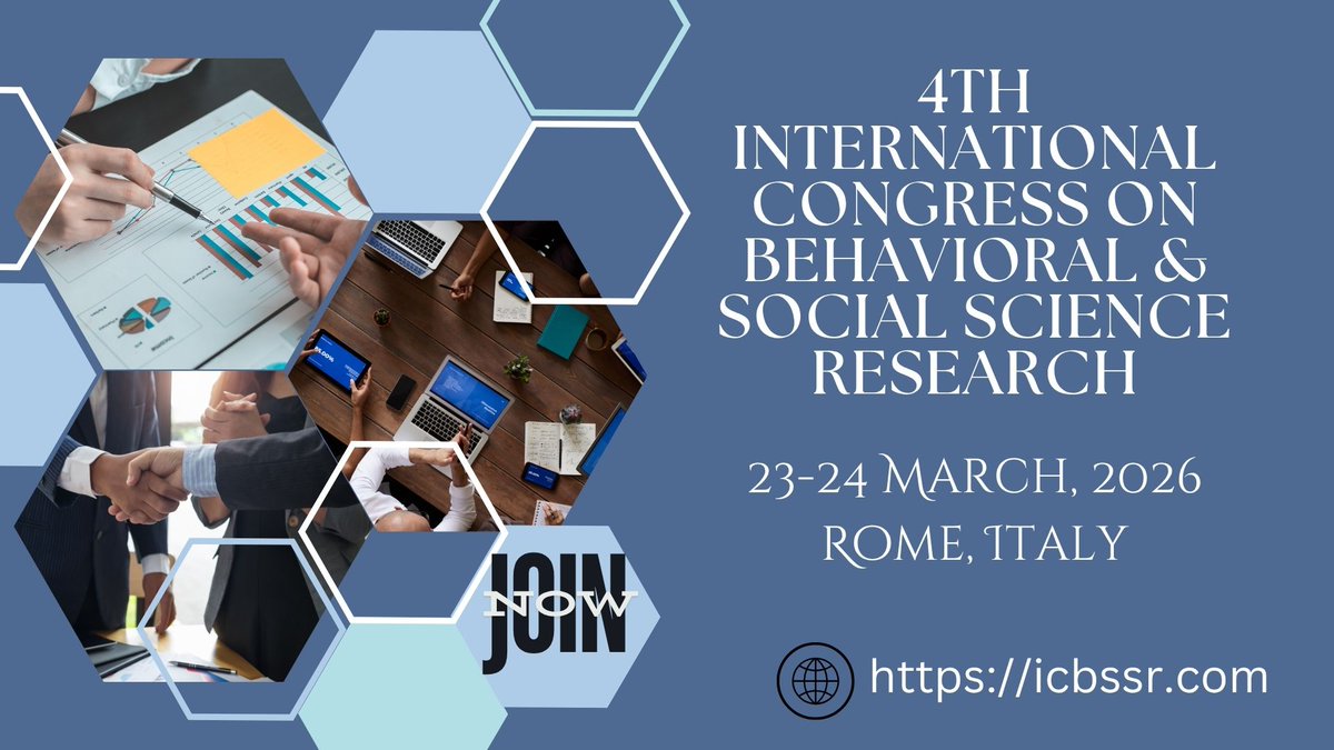 ICBSSR_2026's tweet image. 👉Early Bird Ends July 30!

4th Int&apos;l Congress on Behavioral &amp;amp; Social Science Research

23-24 March 2026 | Rome, Italy | Hybrid

Hurry! Register now &amp;amp; secure your slot

👉 icbssr.com/registrations.…

#ICBSSR2026 #SocialScience #BehavioralResearch #ReligiousStudies #Politicalscience