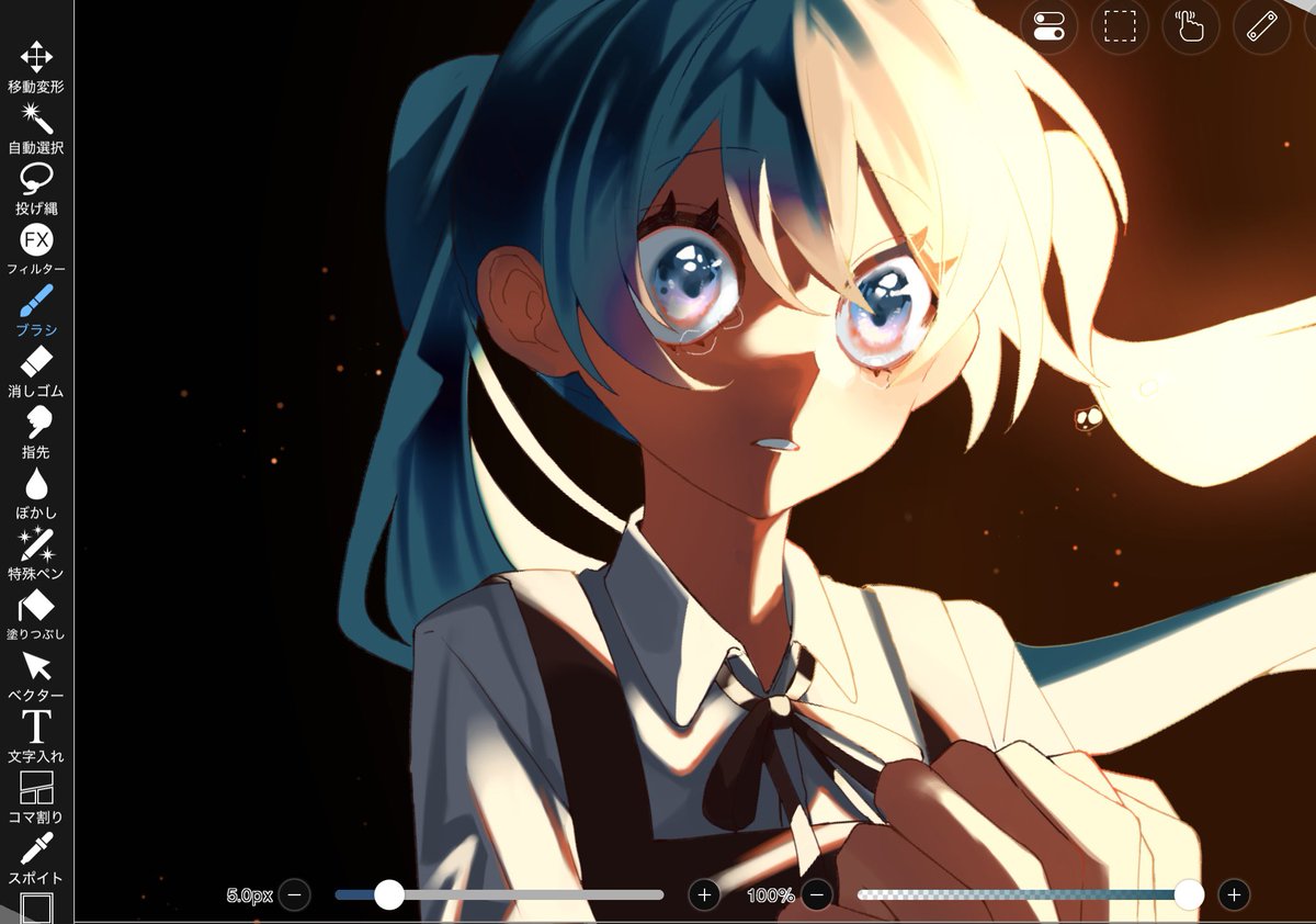 Kuzyaku9489's tweet image. ずっと画面と睨めっこしてるとちゃんと綺麗な絵になってるか分からなくなってきますよね