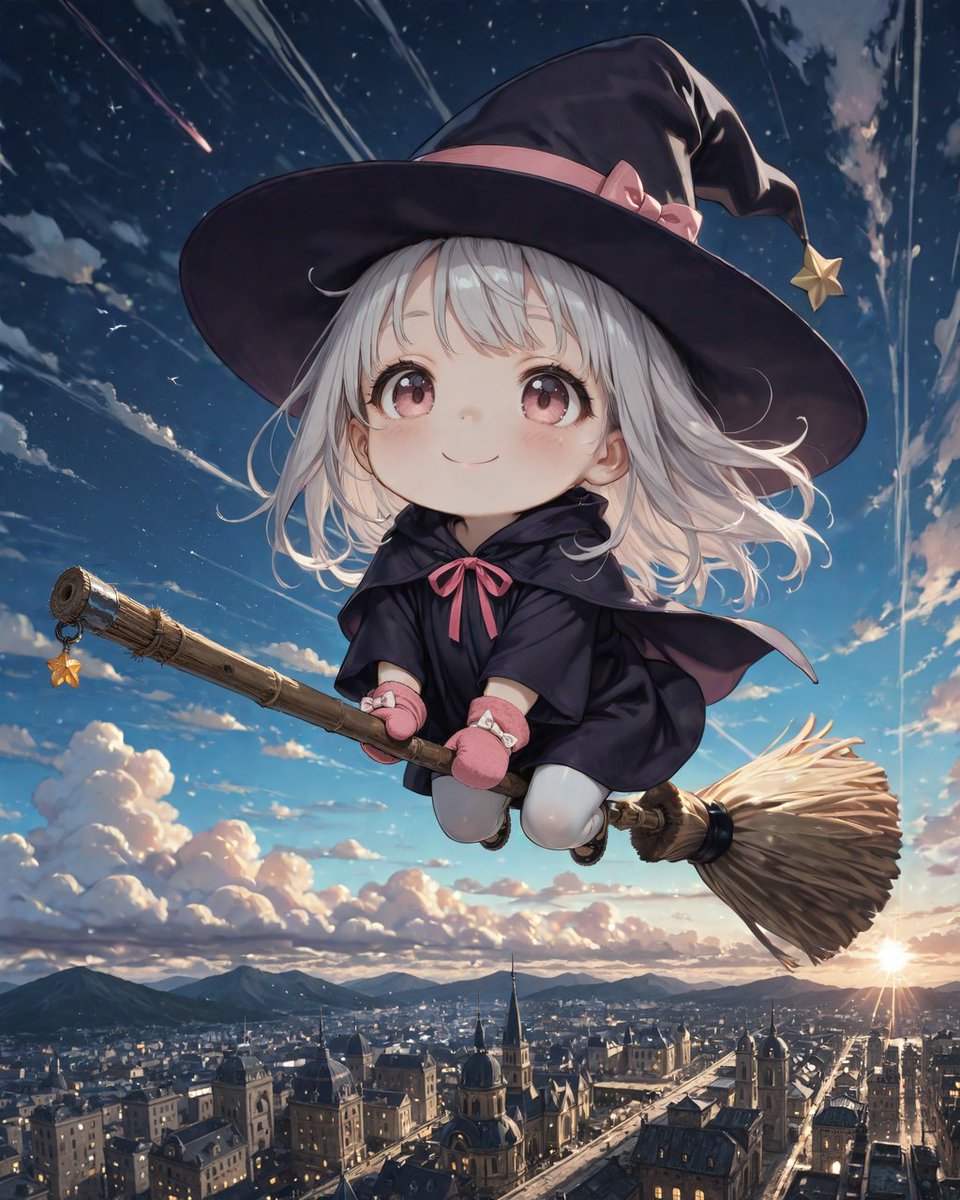 NUEnoSORA's tweet image. おかえり～
まさか あんな ところまで いく とは おもわなかったよ
さあ ごはん たべよう！
魔女の服 魔法のほうき
#AIイラスト #AIart #AIillustration