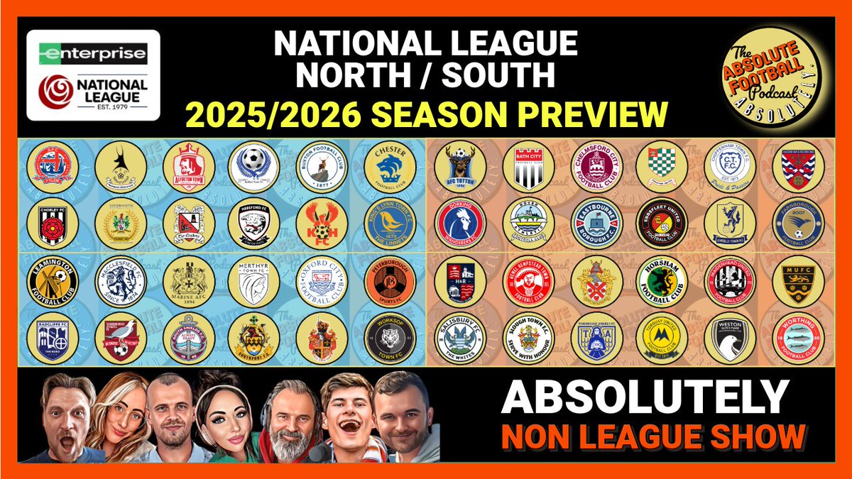 Absolute Football Podcast (@absoluteballpod) on Twitter photo ⚽️ABSOLUTELY NON LEAGUE SHOW ⚽️
National League North / South Season Preview & Predictions Show!
Tonight 8:30pm with <a href="/CharxRafc/">ℂ𝕙𝕒𝕣 💙⚽️</a> in partnership with <a href="/NLFullTime/">NL Full Time</a> talking the new season for <a href="/NL_Enterprise/">Enterprise National League</a> North / South, how will your club fare?
youtube.com/watch?v=2mxFN_… ⚽️ABSOLUTELY NON LEAGUE SHOW ⚽️
National League North / South Season Preview & Predictions Show!
Tonight 8:30pm with <a href="/CharxRafc/">ℂ𝕙𝕒𝕣 💙⚽️</a> in partnership with <a href="/NLFullTime/">NL Full Time</a> talking the new season for <a href="/NL_Enterprise/">Enterprise National League</a> North / South, how will your club fare?
youtube.com/watch?v=2mxFN_…