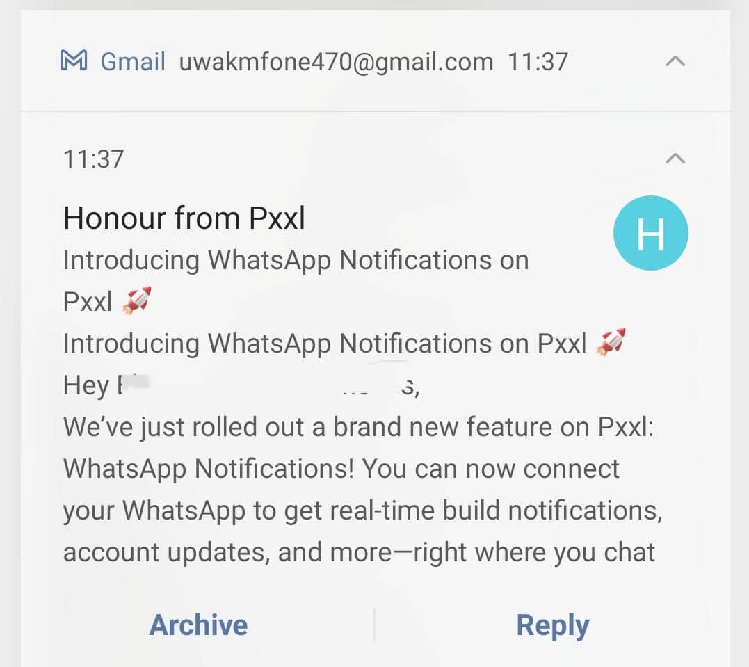 pxxl_space's tweet image. You asked. We delivered.
You can now get real-time build alerts, account updates, and streak notifications directly on WhatsApp.
No more checking emails or dashboard refreshes. Stay in the loop right where you chat most.
Let’s keep building.
Let us know if you received this…