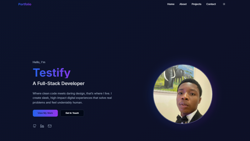 TestifyDev's tweet image. Just launched my dev portfolio 🚀
Built with React & Tailwind — fast, responsive & clean.
From Uyo 🇳🇬, building modern web experiences one project at a time.
🔗 testifys-portfolio.vercel.app