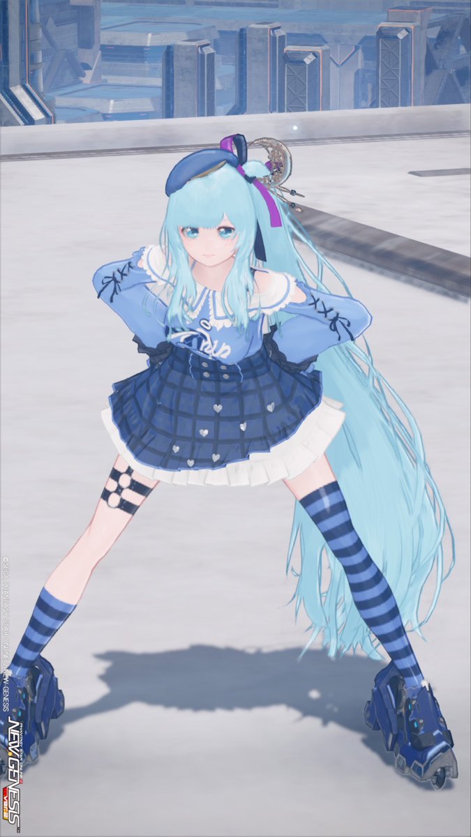 isana_PSO2_SS_w's tweet image. 雑に着こなしてくれるの助かる。
青系服は任せた！