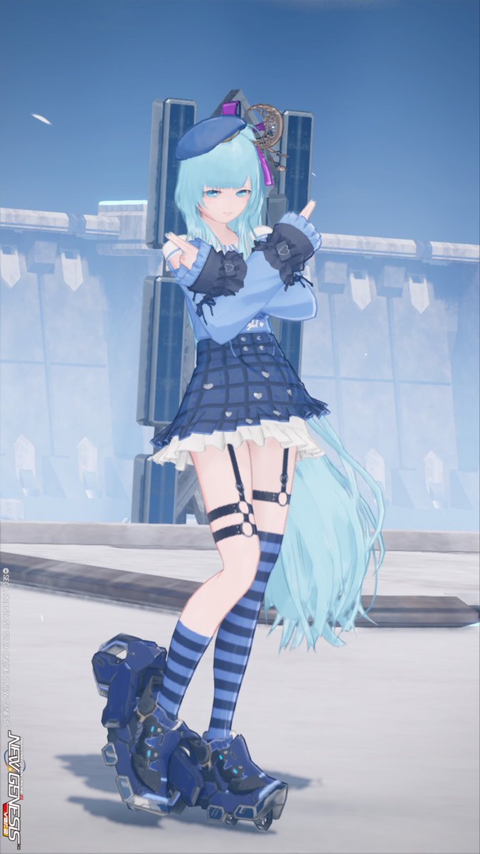 isana_PSO2_SS_w's tweet image. 雑に着こなしてくれるの助かる。
青系服は任せた！