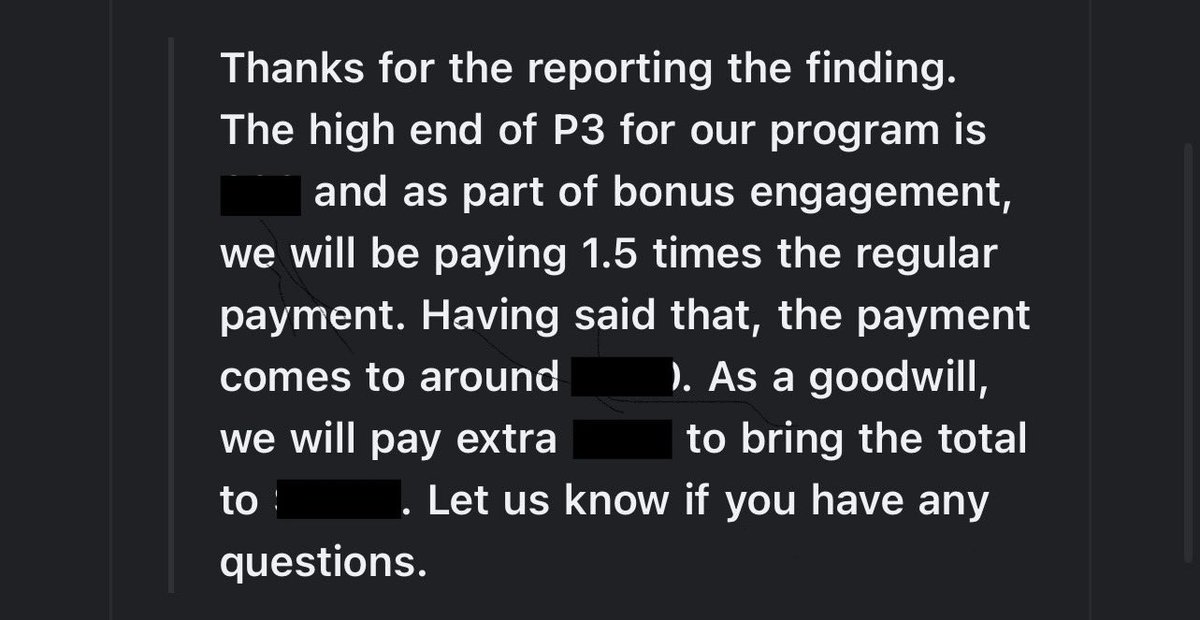 Fascinating comment I received since a while ago, thanks <a href="/Bugcrowd/">bugcrowd</a> for the awesome customers!