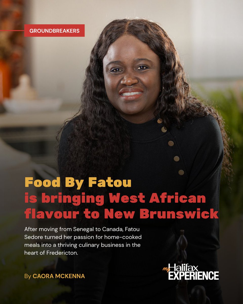 🇸🇳🇨🇦 Born and raised in Senegal, Fatou Sedore first fell in love with cooking as a teenager. She remembers one of her earliest attempts at preparing a family meal when she was about 16 years old. 👉 Read her story: loom.ly/EFiuAa4
#ImmigrantOwnedBusiness #NewBrunswick