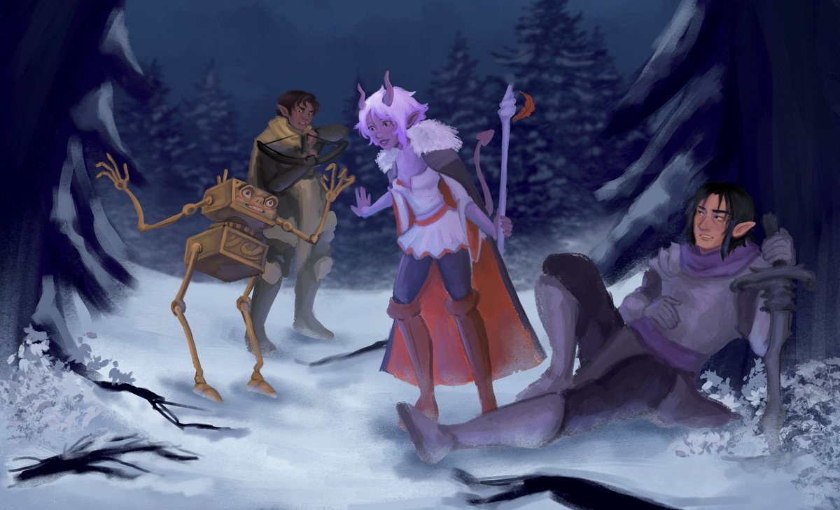 I’m sorry to announce that I still love my sketches more than my finished drawings #dnd #dndart #art #moonrats #dungeonsanddragons