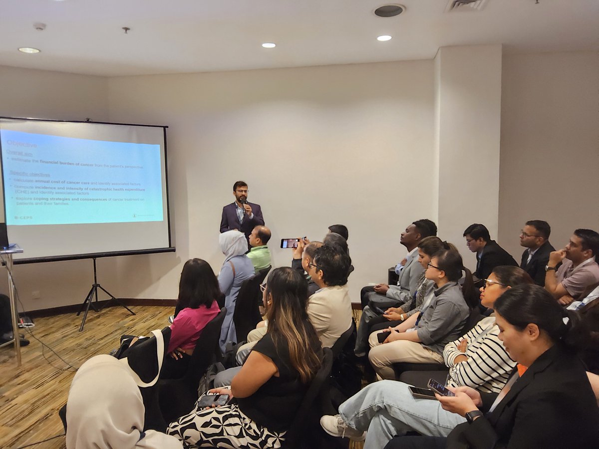 👏 At the International Health Economics Association (#IHEA) Congress in #Bali, #Indonesia, BCEPS PhD Research Fellow Pratik Khanal (pictured) presented his paper on "Estimating the #financialburden of #cancer in #Nepal: A cross-sectional study of #patientcosts"
<a href="/UiB/">Universitetet i Bergen</a> <a href="/noradno/">Norad</a>