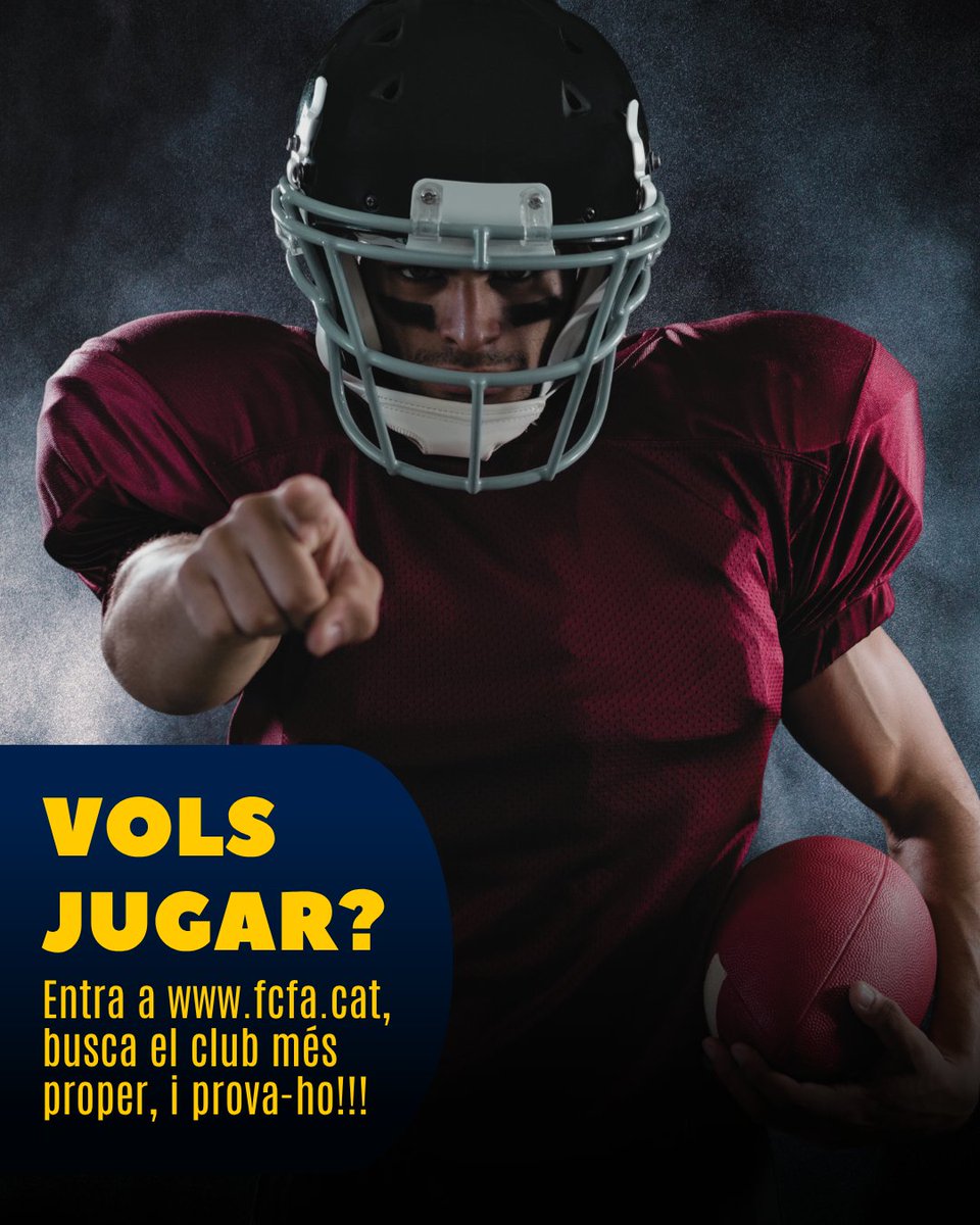 🏈 Vols jugar a #futbolamericà o #futbolflag?

✅Tant si tens experiència com si parteixes de zero, t'esperem!! 

👉 Busca el club més proper a fcfa.cat i prova-ho!

#FCFA #americanfootball #flagfootball @ufeccat <a href="/esportcat/">Esports</a>