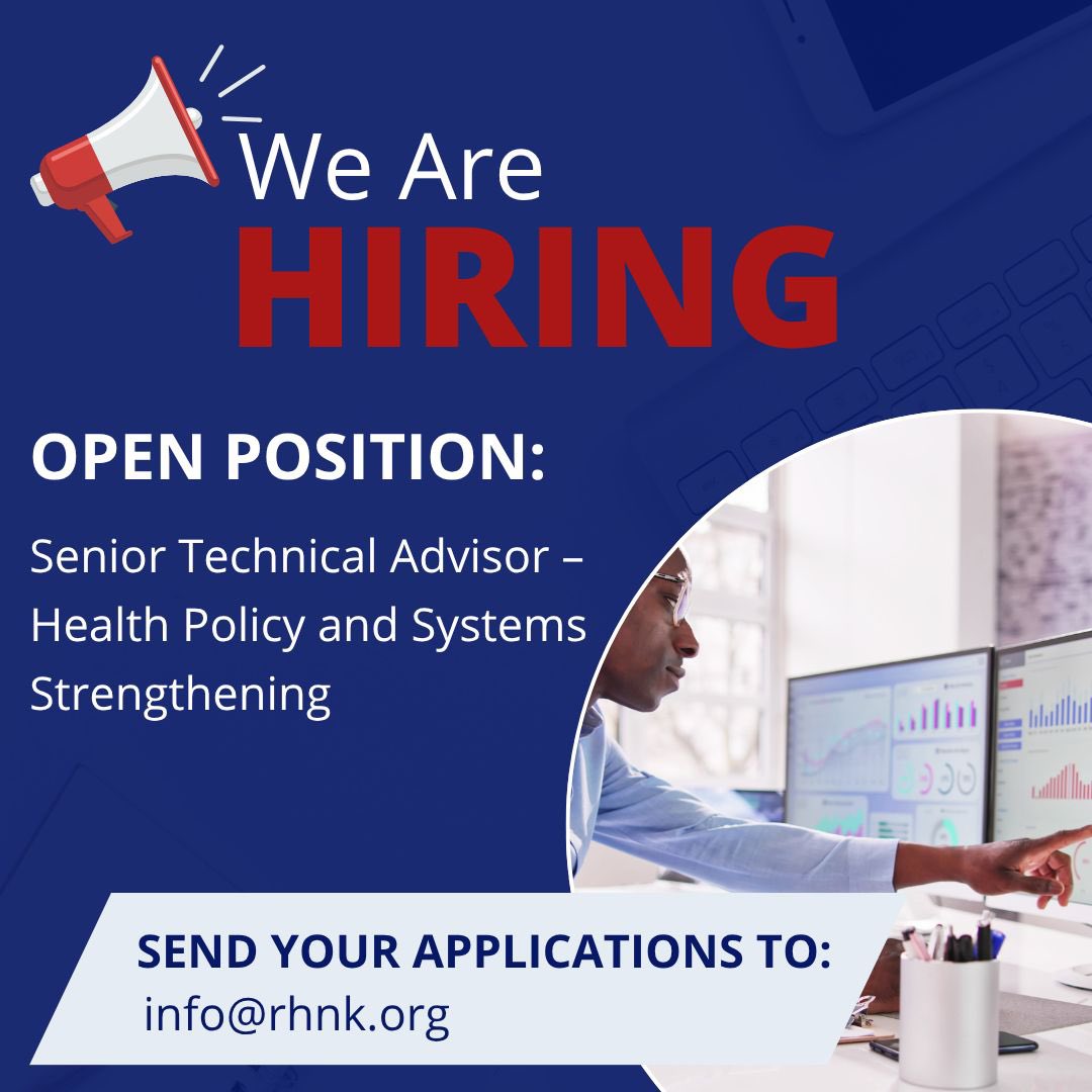 Reproductive Health Network Kenya (@rhnkorg) on Twitter photo Are you passionate about health systems and policy reform?
<a href="/rhnkorg/">Reproductive Health Network Kenya</a> is looking for a Senior Technical Advisor – Health Policy and Systems Strengthening to join our dynamic team!
If you have the expertise to drive impactful change in health policy and systems, we invite you to Are you passionate about health systems and policy reform?
<a href="/rhnkorg/">Reproductive Health Network Kenya</a> is looking for a Senior Technical Advisor – Health Policy and Systems Strengthening to join our dynamic team!
If you have the expertise to drive impactful change in health policy and systems, we invite you to