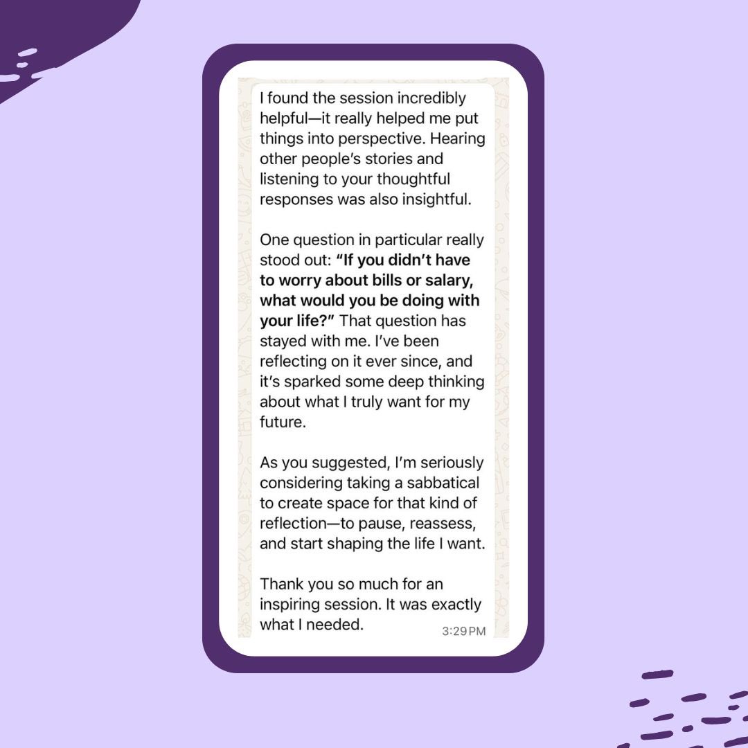 wamide_a's tweet image. This is why I do what I do.
Helping professionals find clarity isn’t just a choice side gig; it’s my calling.
And after Saturday’s AMA, I’m reminded that there is so much power in shared experience.
So much healing in the power of community, so much freedom in being seen.