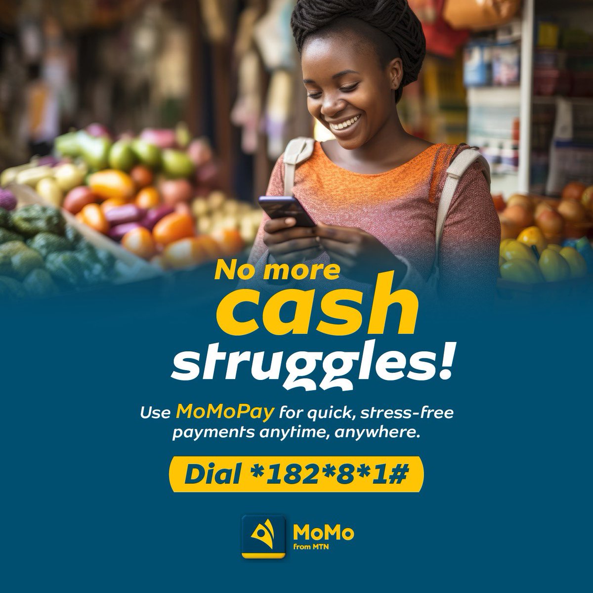 MoMo_Rwanda's tweet image. Your wallet forgot to show up? Let MoMoPay do the talking.
Pay at your fave stores, salons, cafes fast, safe, cashless.
Just dial *182*8*1# and pay!
#Bivamomotima