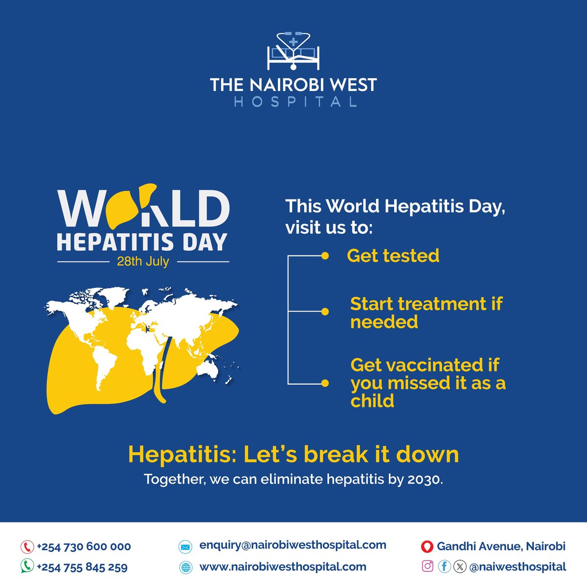 Did you know that over 300 million people around the world are living with chronic hepatitis B or C; and most don’t even know it? Every 30 seconds, someone dies from a hepatitis-related illness. But the truth is, it doesn’t have to be this way.

✔️Hepatitis B is preventable with