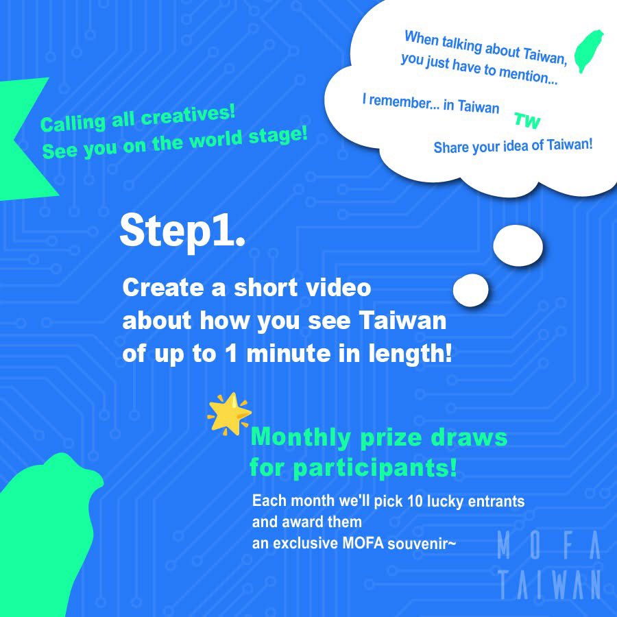 Taiwan_in_RSA's tweet image. 🚨Attention content creators!
#FindingTAIWAN International Short Film Contest 🏆
We’re inviting you to capture through the lens what #Taiwan means to you in your own way. Prize pool for the contest totals NT$1 million 💰
reurl.cc/XQVnY0