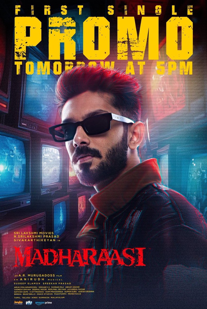 The #MADHARASI Update we'll asked! 

First single promo out tomorrow at 5pm 🧨

An <a href="/anirudhofficial/">Anirudh Ravichander</a> Musical 🎶
<a href="/Siva_Kartikeyan/">Sivakarthikeyan</a> <a href="/ARMurugadoss/">A.R.Murugadoss</a>