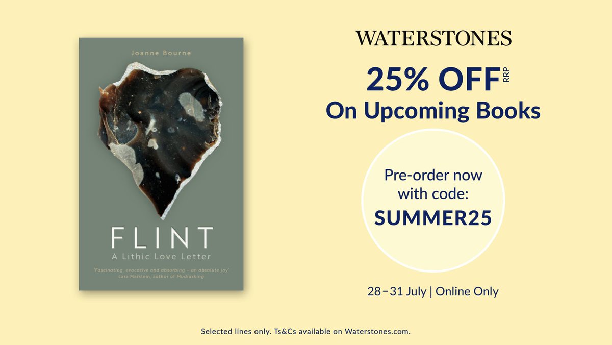 EyeAndLightning's tweet image. In September we publish the paperback edition of Joanne Bourne’s Flint, described by the Daily Telegraph as ‘a very British love-letter to the beauty of flint’. Pre-order it online from Waterstones using the code SUMMER25 and you get 25% off shorturl.at/ZkrC3