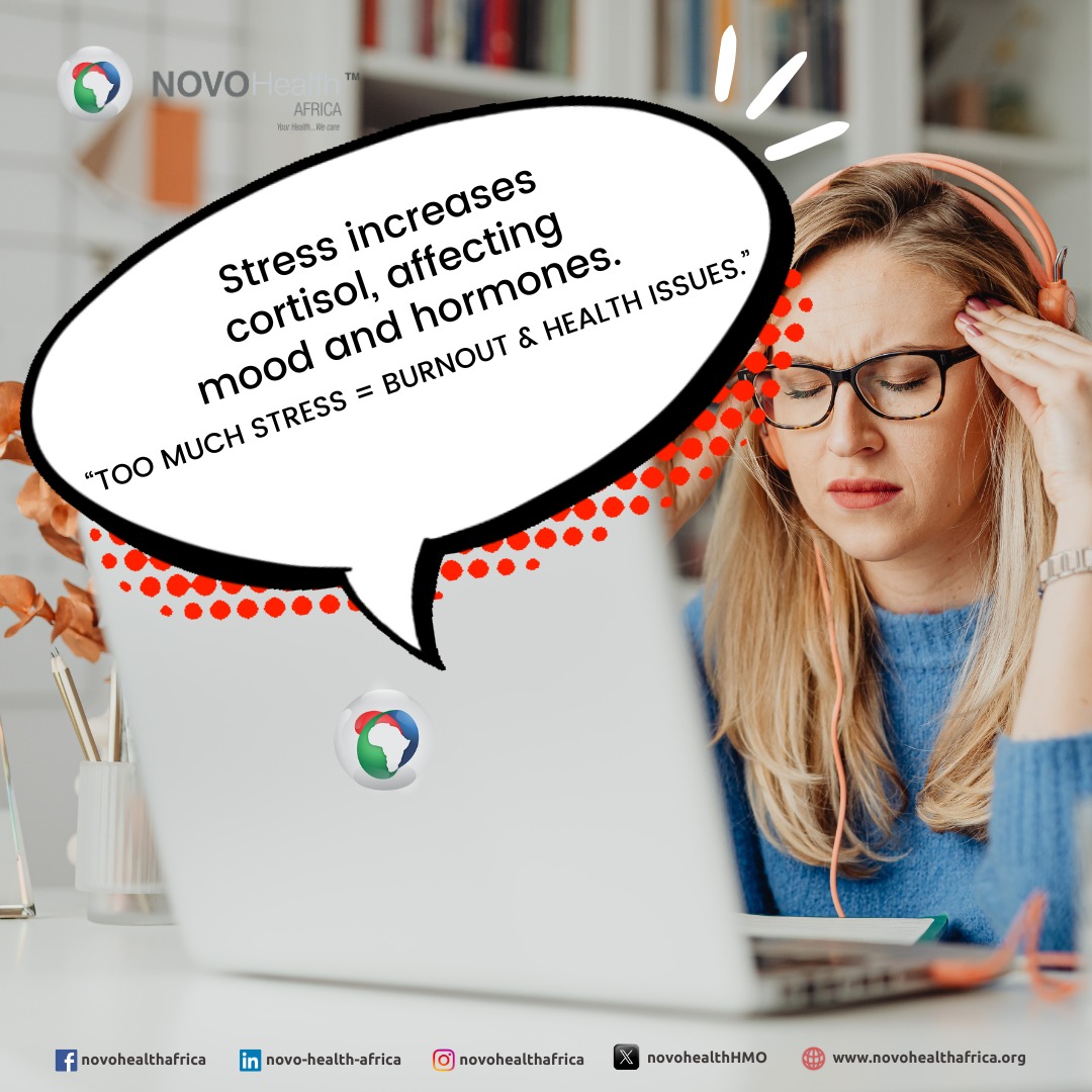 NovoHealthHMO's tweet image. Happy new week, let's talk about how stress affects your body.
Stress Isn’t Just in Your Head  It Affects Your Whole Body
When stress becomes constant, your body pays the price 
Heart: High blood pressure, risk of heart disease
#StressAwareness @fidelitybankplc