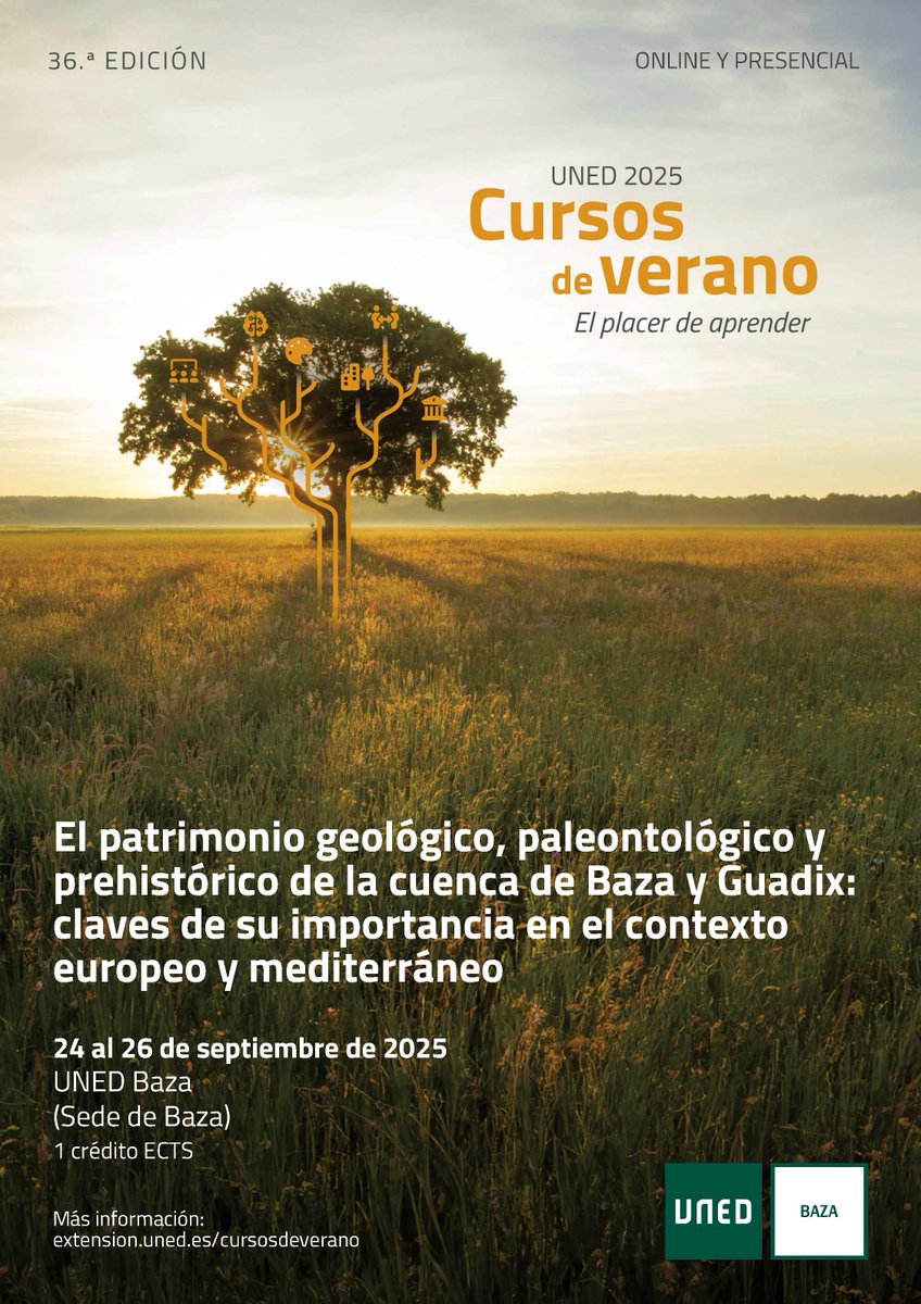 Que mejor lugar para entender la historia geológica y humana de Europa que la Cuenca de Baza y Guadix; no te pierdas la oportunidad de conocerla
Apúntate al curso que se celebrará del 24 al 26 de septiembre  en UNED Baza, una oportunidad única para descubrir este entorno único