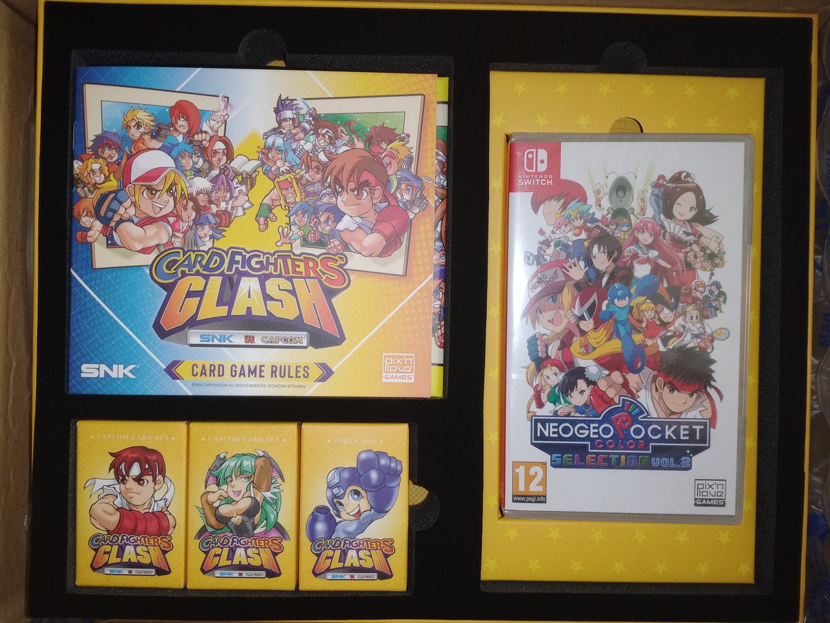 Neo_Pancho's tweet image. I finally got my 2 (SNK & Capcom) NeoGeo Pocket Color Selection Vol. 2 collector's edition from @pixnlove_games .
Both are lovely, but, while the Capcom edition is "only" missing 1 card, the SNK one is missing another card and a few are damaged. I'm not too happy...