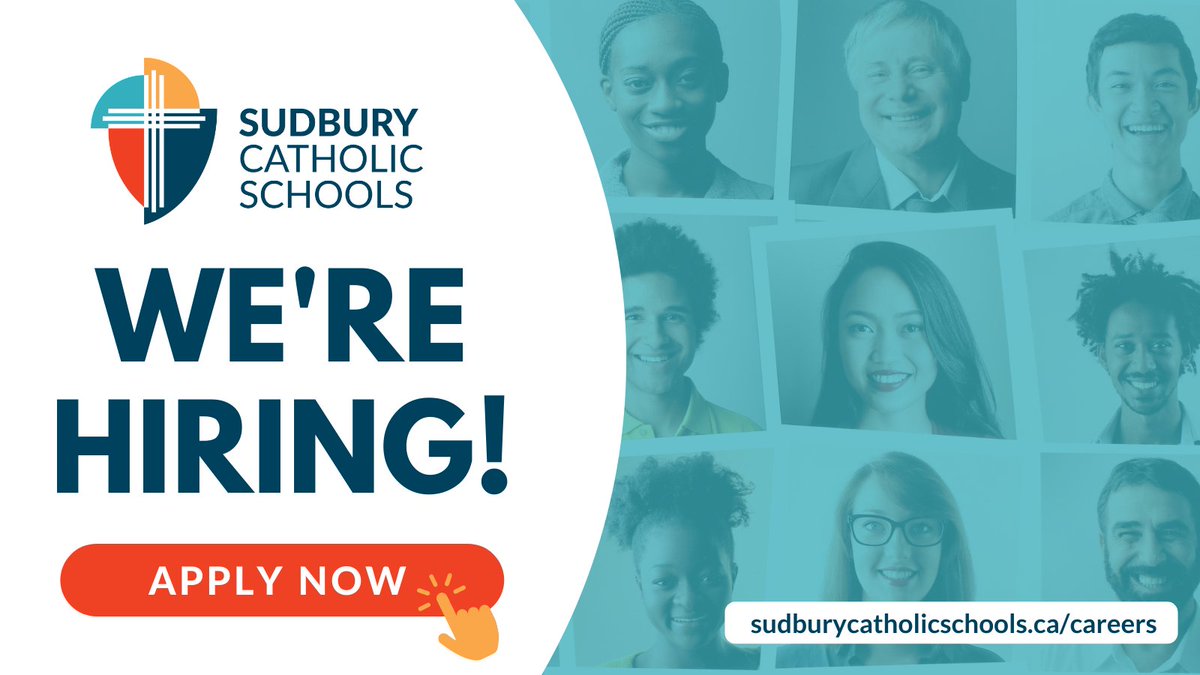 We have a variety of job positions available, including occasional teachers! Go to sudburycatholicschools.ca/careers for more information and apply today. ⁠🍎
⁠
Click Here: bit.ly/3VFdvWf
⁠
#nowhiring #careers #jobs #education #sudburyontario