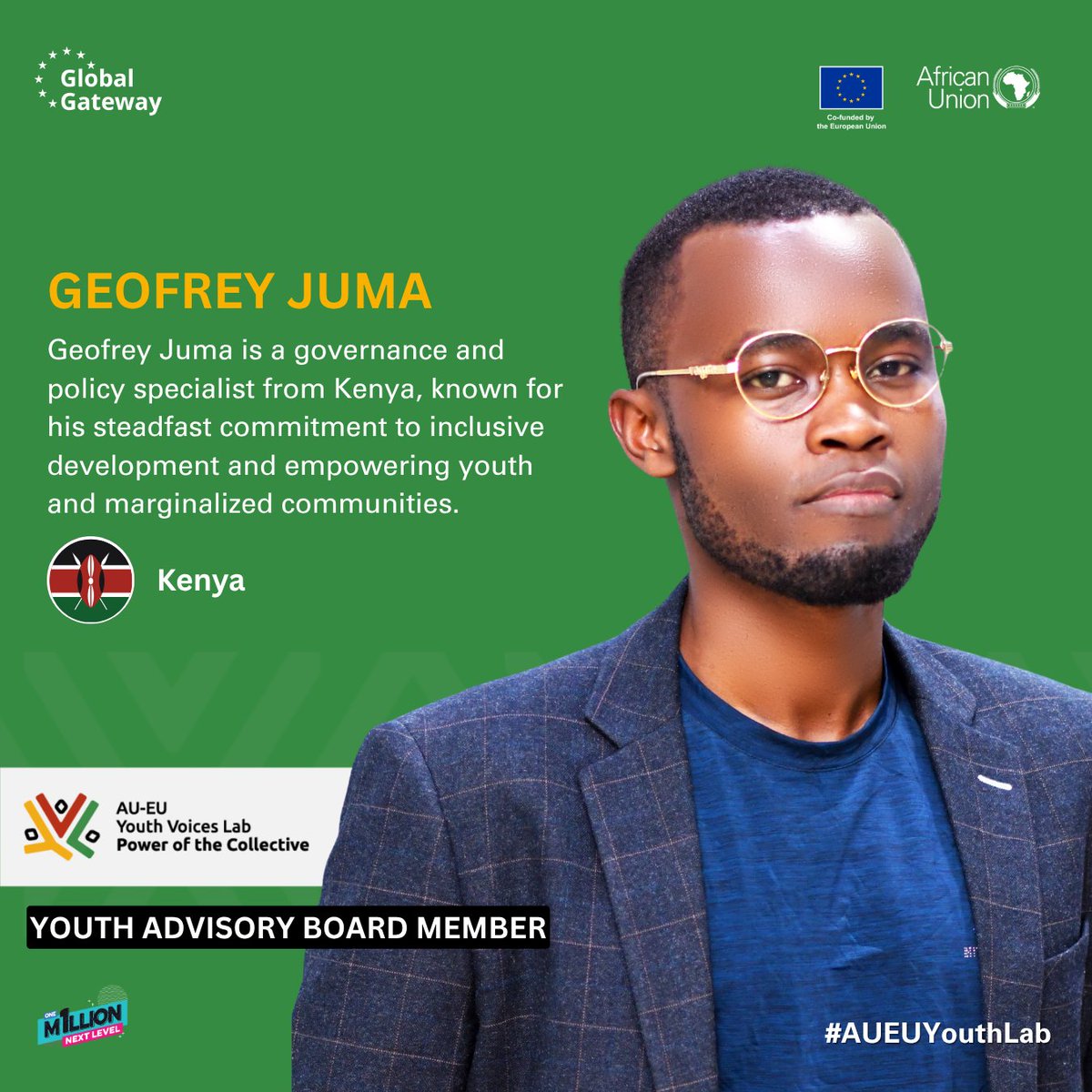 AUEUYouthLab's tweet image. Meet Geofrey Juma, a governance and policy specialist from Kenya 🇰🇪.
With deep experience in legislative drafting, citizen engagement and social justice, Geofrey empowers youth and marginalized groups to shape decisions that affect their lives.
As a member of the AU-EU Youth…