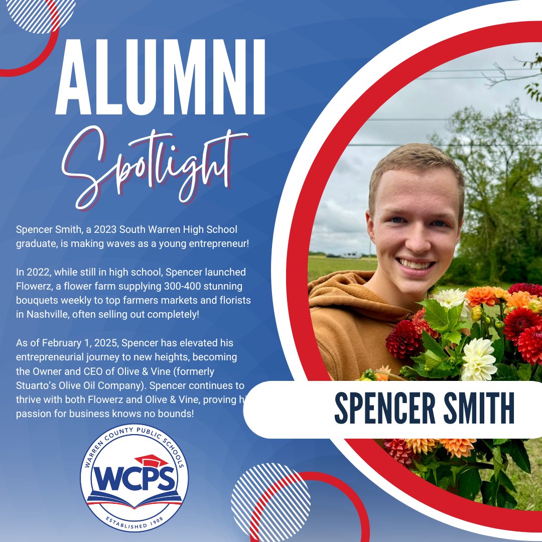 Warren Co Schools (@warrencoschools) on Twitter photo 🌟 Alumni Spotlight! 🌟 We’re thrilled to share the journey of Spencer Smith (<a href="/SouthWarrenHS/">South Warren High School</a>), who has made significant strides as an entrepreneur! #PreschooltoProfession #BigDistrictBigOpportunities 🌟 Alumni Spotlight! 🌟 We’re thrilled to share the journey of Spencer Smith (<a href="/SouthWarrenHS/">South Warren High School</a>), who has made significant strides as an entrepreneur! #PreschooltoProfession #BigDistrictBigOpportunities