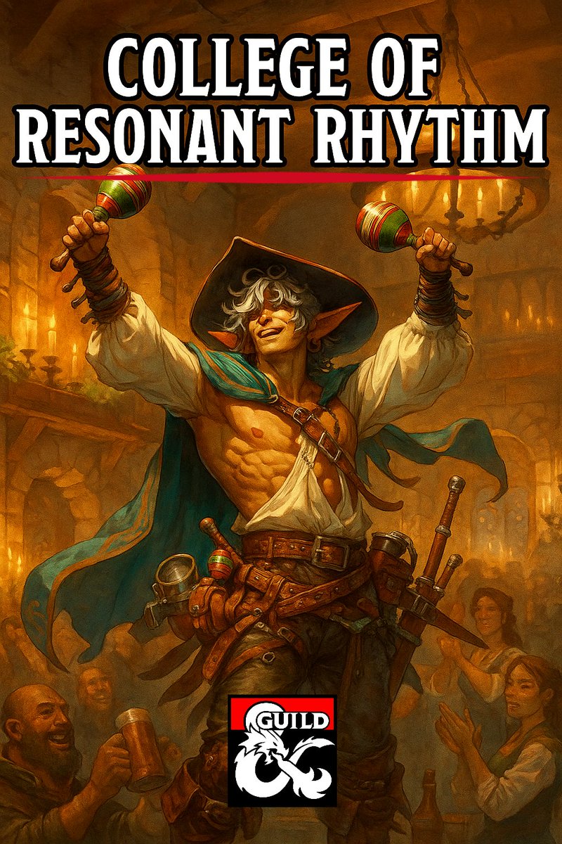 peilliad's tweet image. Shake, rattle, and roll into your next session! 🎶
The College of Resonant Rhythm brings maraca-powered magic to 5E with a new bard subclass, NPC, and spell!
Get it here: dmsguild.com/product/531096…

#DnD #TTRPG #dmsguild