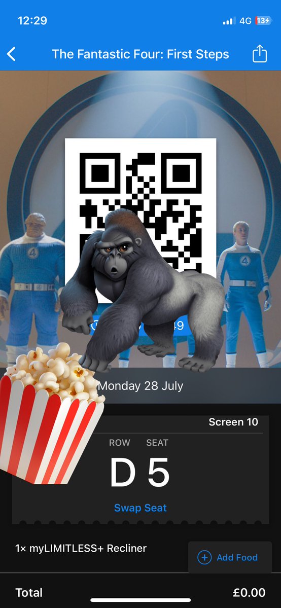 Adomeharkin's tweet image. Itโs movie Monday time letsss gooo been looking forward to this #TheFantasticFour
@ODEONCinemas @AMCTheatres ๐ฟ
#amc #atamc $amc ๐ซถ