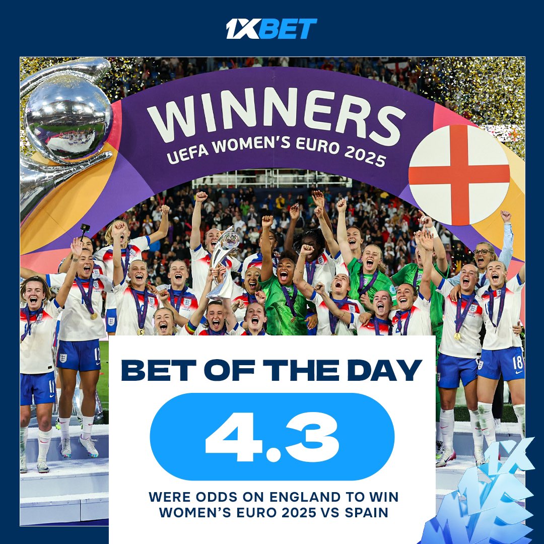 1xBet_Eng's tweet image. Lionesses are back-to-back European Champions 2022 &amp;amp; 2025 🏆🦁
