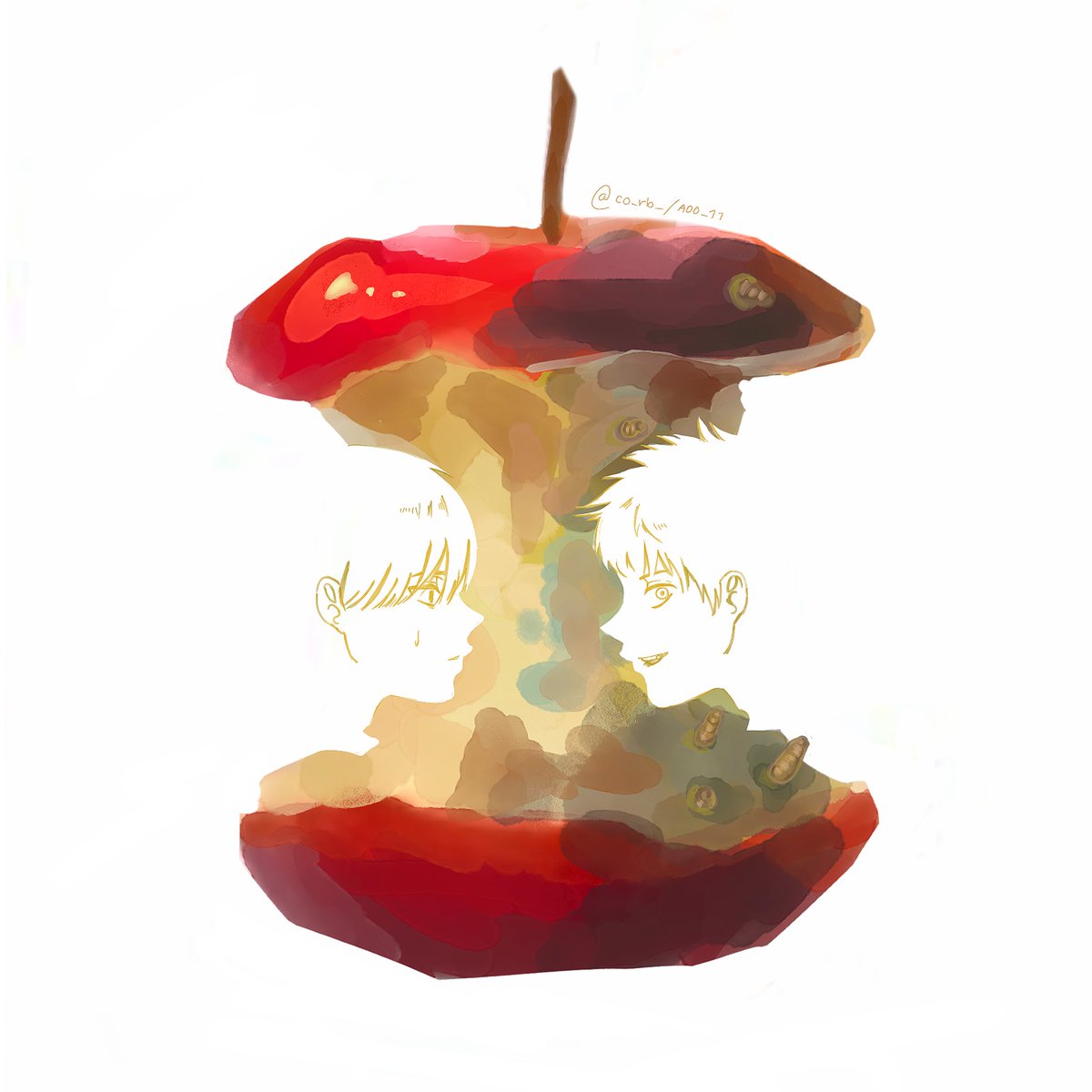co_rb_'s tweet image. it’s just an apple….
just a lil fun sketch to go before dinner lol
(Ik some alr did them w this trend, but i already started the sketch so its fine💔)
#thesummerhikarudied #hikaru #yoshiki #artmoots #art