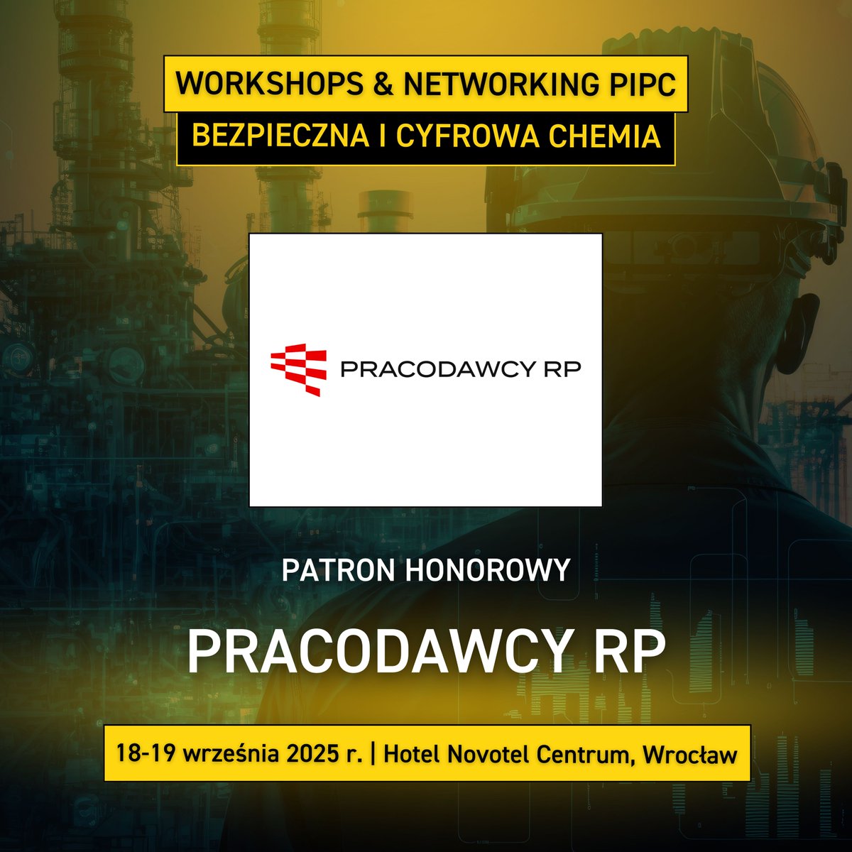 Z przyjemnością informujemy, że objęliśmy patronatem honorowym wydarzenie Workshops &amp; Networking PIPC – Bezpieczna i Cyfrowa Chemia organizowane przez Polską Izbę Przemysłu Chemicznego 👏
🧪 Workshops &amp; Networking to unikalna platforma, która umożliwia uczestnikom udział w