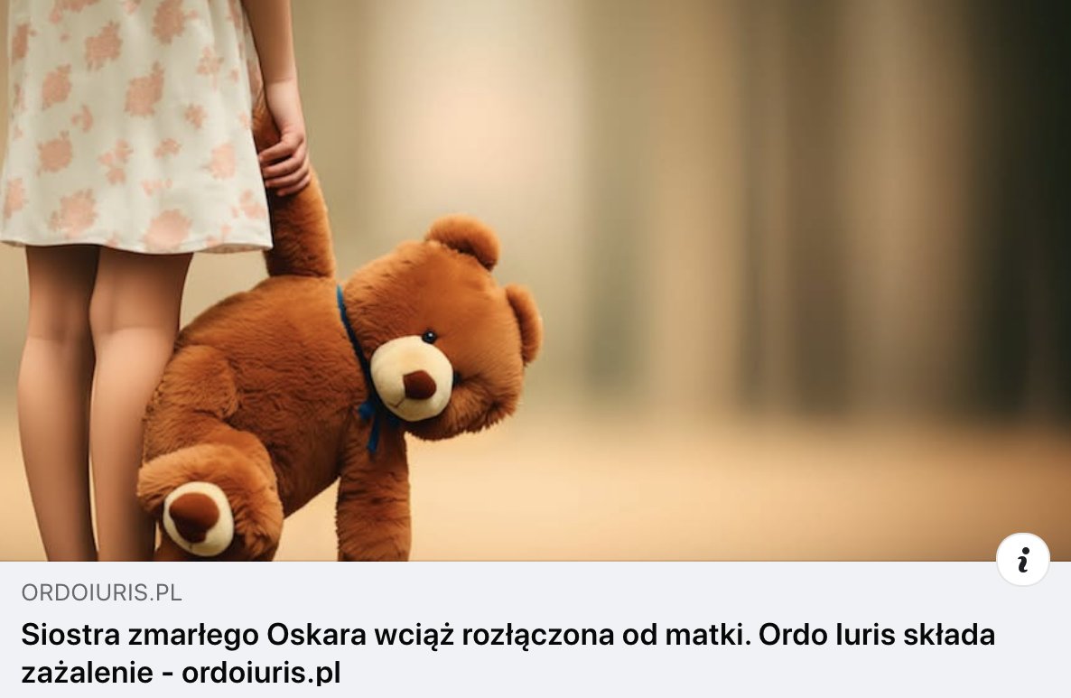 OrdoIuris's tweet image. 🔴 Prawnicy Instytutu Ordo Iuris złożyli zażalenie na decyzję sądu o pozostawieniu w pieczy zastępczej 3-letniej Leny – siostry zmarłego Oskara
🔴 Ich matka, Magdalena Woźna, pod koniec czerwca opuściła areszt dzięki interwencji Centrum Interwencji Procesowej Ordo Iuris i odbywa…