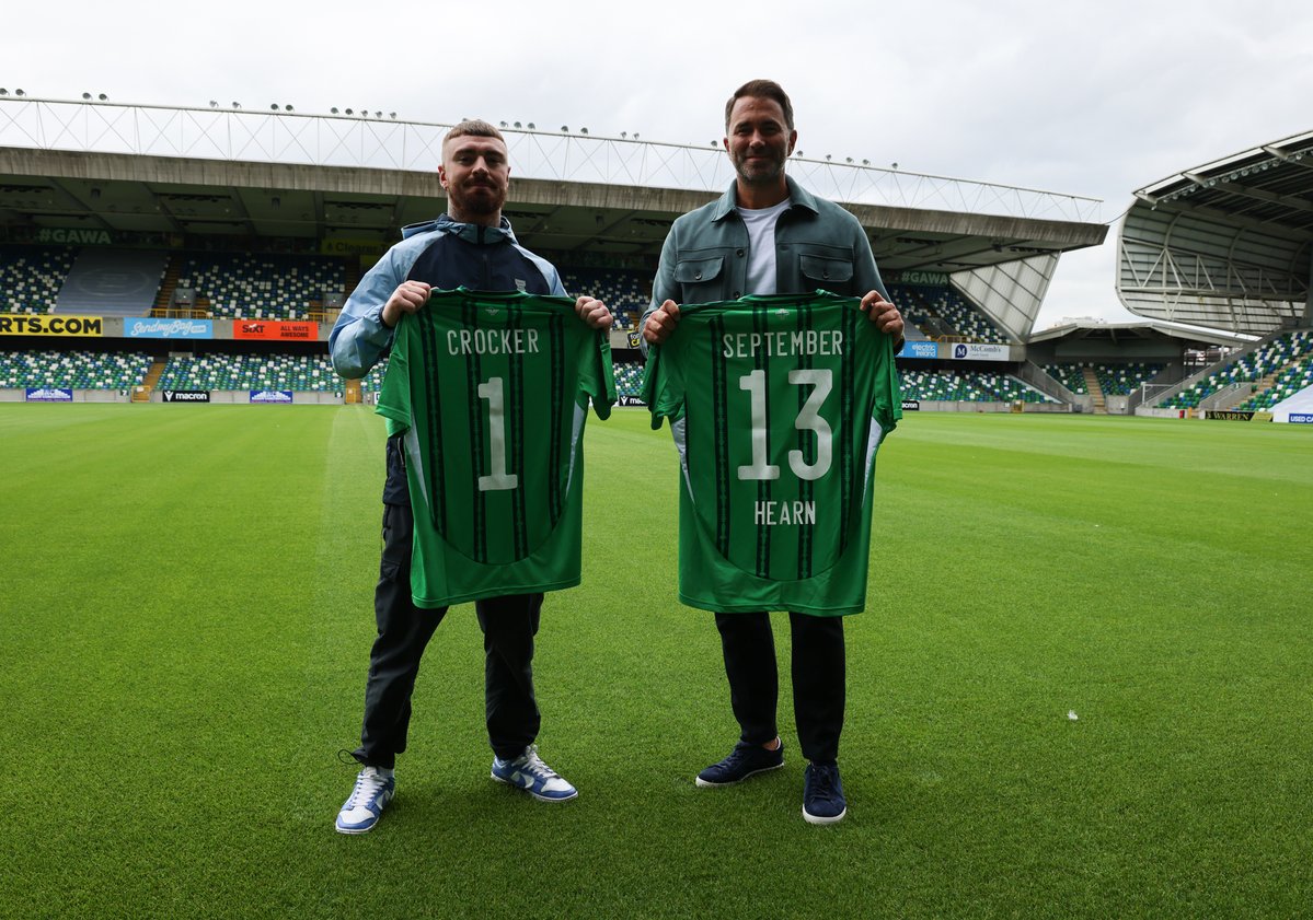 NorthernIreland's tweet image. The countdown is on⏳ 

Only 47 days until the World title fight at the @ClearerTwist National Football Stadium at Windsor Park 🏟️ #CrockerDonovan2 

@MatchroomBoxing | @EddieHearn | @lewiscrocker1