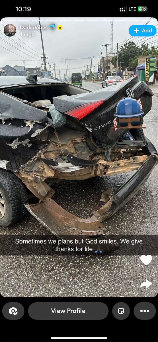 Thepotboys's tweet image. 📃Could have been a different story but God saved Darkovibes from this Accident this morning 🙏🏽