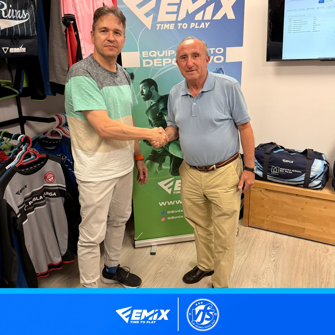 ¡EMIX x <a href="/CDFS_Valencia/">CDFS Valencia</a>! 🤝

Nos complace anunciar el acuerdo de colaboración con Valencia Futsal, seremos su proveedor técnico oficial de las temporadas 2025/26 y 2026/27 📝

En la firma estuvieron Carlos Requeni (presidente del club) y Toni Díaz (responsable comercial de EMIX)📸